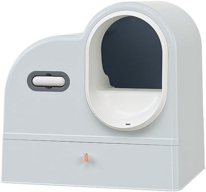 Pet Supplies, Enclosed Cat Litter Box with Drawer, Splash Proof Large Space Pan(Gray)1