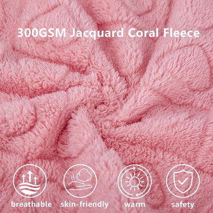 Gogobunny Pet Blanket for Dogs Cats, 300GSM Ultra Soft Coral Fleece Blanket, Washable Small Dog Cat Blanket, Calming Crate Mat, Furniture Protector for Couch Bed Car Seat, Pink, 25X35In2