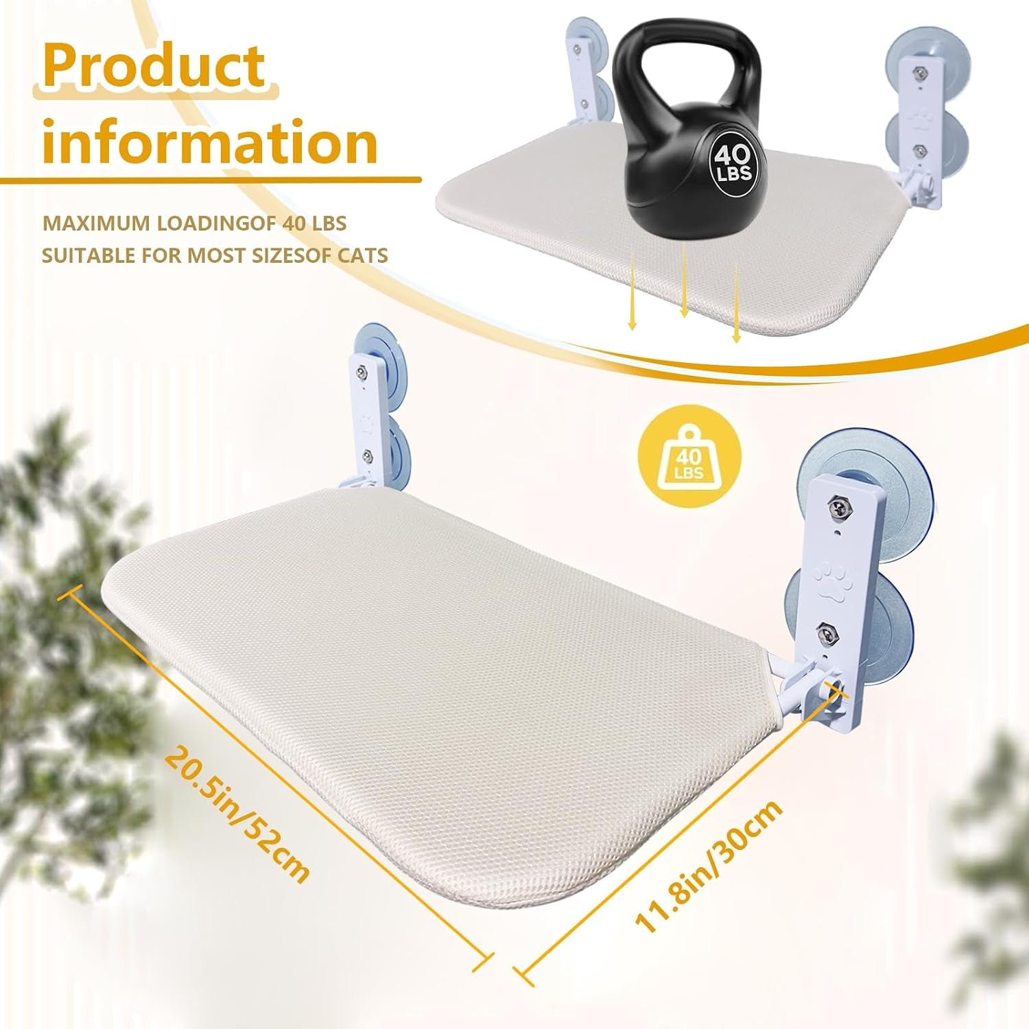 cat-window-perch-seat-hammock-foldable-hammock-with-4-strong-suction-cups-easy-to-assemble-and-cat-wand-cream