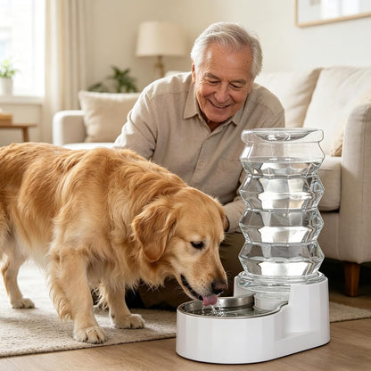 RIZZARI 8L Gravity Dog Water Dispenser: Stainless Steel Bowl Anti-Splash | Wide Mouth Easy Cleaning/ Dishwasher Safe/No Electricity Needed/ Filtered Fresh Water / Multi-Pet Homes9