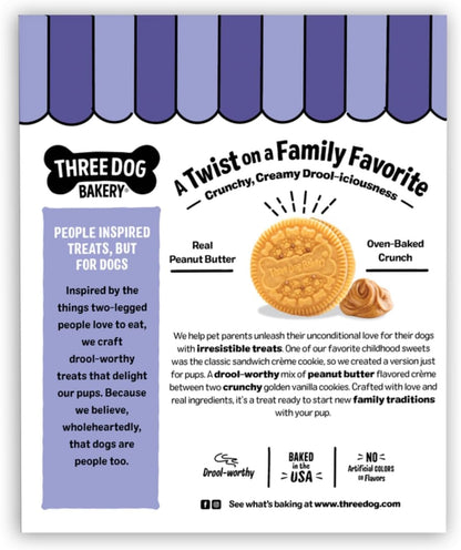 Three Dog Bakery Lick'N Crunch! Dog Treats - 13 Oz | Golden Vanilla & Peanut Butter Sandwich Cookies - Crunchy Treats with Peanut Butter Creme2