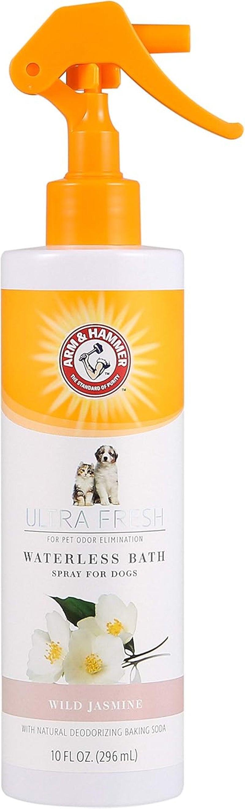 arm-hammer-ultra-fresh-waterless-dog-bath-spray-white-jasmine-10-fl-oz-no-rinse-baking-soda-formula-for-dogs-that-resist-bathing-freshens-coat-between-full-baths-or-after-outdoor-activity
