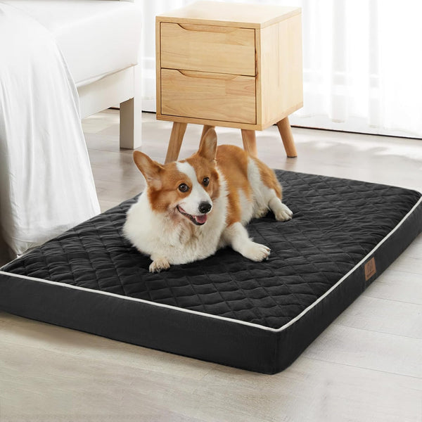 WNPETHOME Orthopedic Waterproof Extra Large Senior Dogs Bed for Comfy Sleeping with Removable Washable Cover, Multi-Needle Quilting XL Crate Bed for Large Sized Dog Relax, Light Grey22