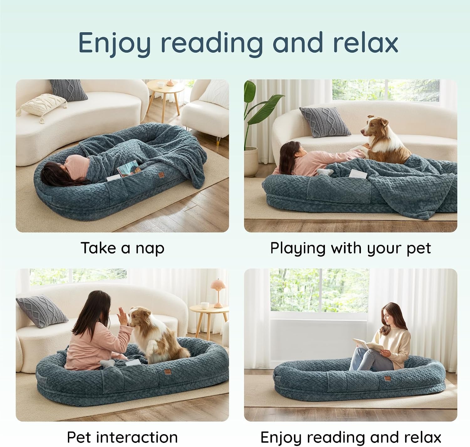 chixnuggle-orthopedic-human-dog-bed-with-faux-fur-washable-cover-blanket-bluish-grey-72-40-10-giant-dog-bed-for-adult-or-extra-large-dogs-egg-crate-foam-non-slip-bottom