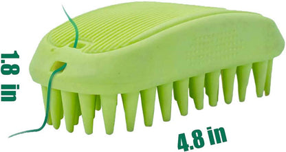 Pet Silicone Shampoo Brush for Long & Short Hair Medium Large Pets Dogs Cats,Shower Wash Curry Brush,Dog Hair Products Accessories Dog Back Massage for Long & Short Hair Small Large Pets Dogs(Green)2