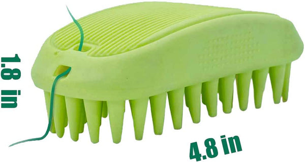 Pet Silicone Shampoo Brush for Long & Short Hair Medium Large Pets Dogs Cats,Shower Wash Curry Brush,Dog Hair Products Accessories Dog Back Massage for Long & Short Hair Small Large Pets Dogs(Green)2