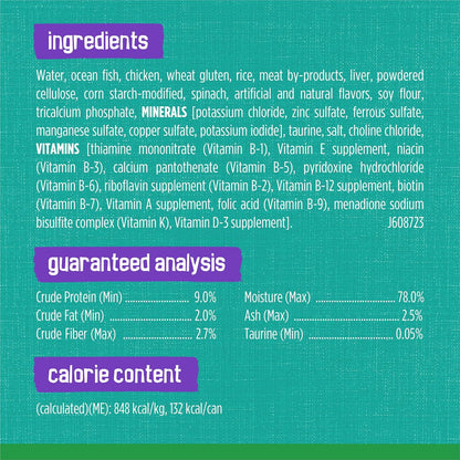 Purina Friskies Indoor Cat Food Meaty Bits Saucy Seafood Bake with Garden Greens in Sauce - (Pack of 24) 5.5 Oz. Cans7