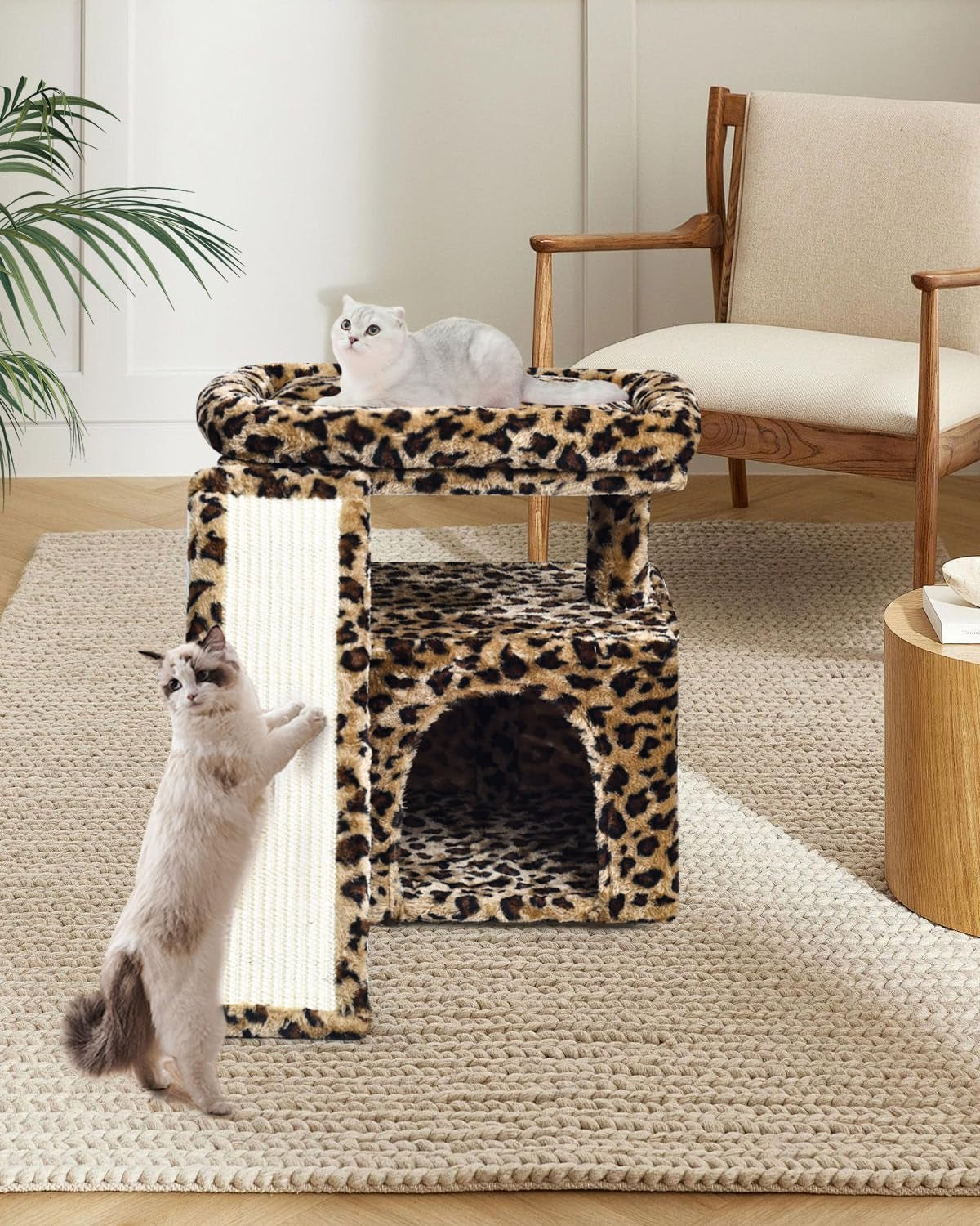 small-leopard-print-cat-tree-for-indoor-cats-short-tower-with-scratching-post-ramp-pad-condo-with-perch-bed-kittens-play-house-hanging-plush-ball-cave-for-resting-leopard-print