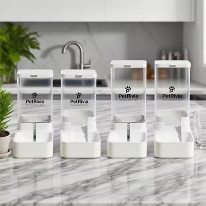 Automatic Cat Feeder and Water Dispenser, Dog Food and Water Bowl Set, Gravity Cat Feeder, Automatic Dog Water Dispenser, Pet Feeding Station, Cat Food and Water Bowl Set - Large Size (2.1Kg/3.8L)2