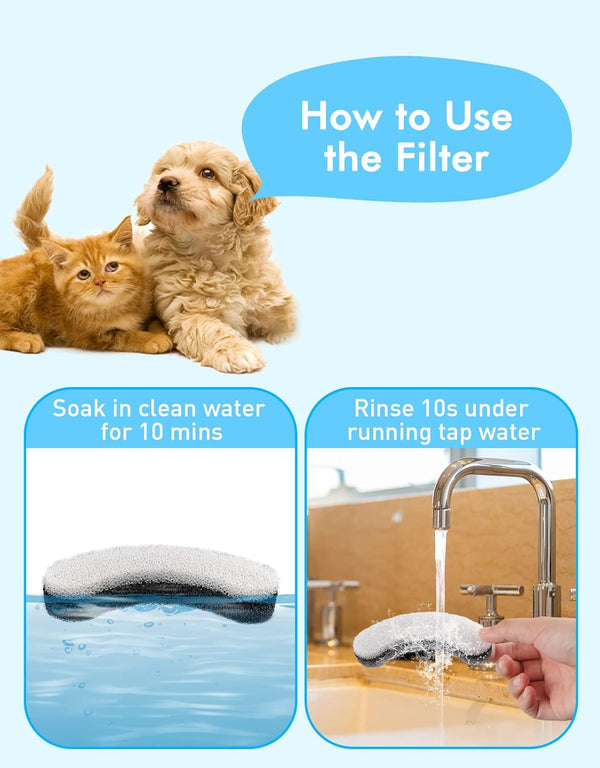 NPET WF100 Cat Foutain, 54Oz/1.6L Automatic Pet Water Fountain Dog Water Dispenser with 2 Flow Modes, Bottom Suction LED Light Quiet Pump for for Cats & Small Dogs8