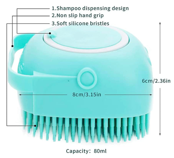 Pet Bath Massage Brush Puppy Dog Cat Grooming Cleaning Soft (Blue)5