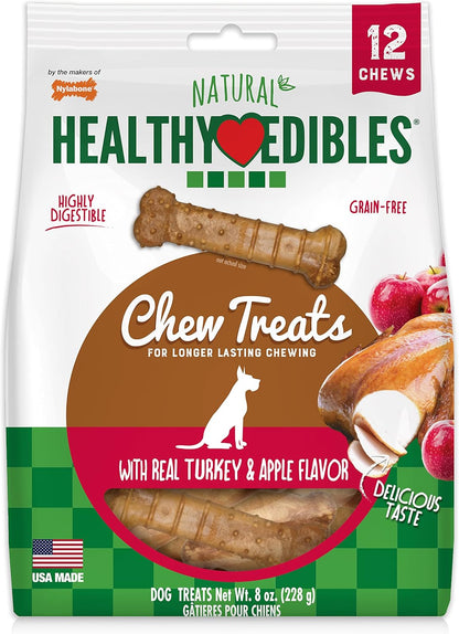 Nylabone Healthy Edibles Natural Chews, Long Lasting Dog Bones, Healthy Dog Treats, Bacon Flavor, X-Small (8 Count)21