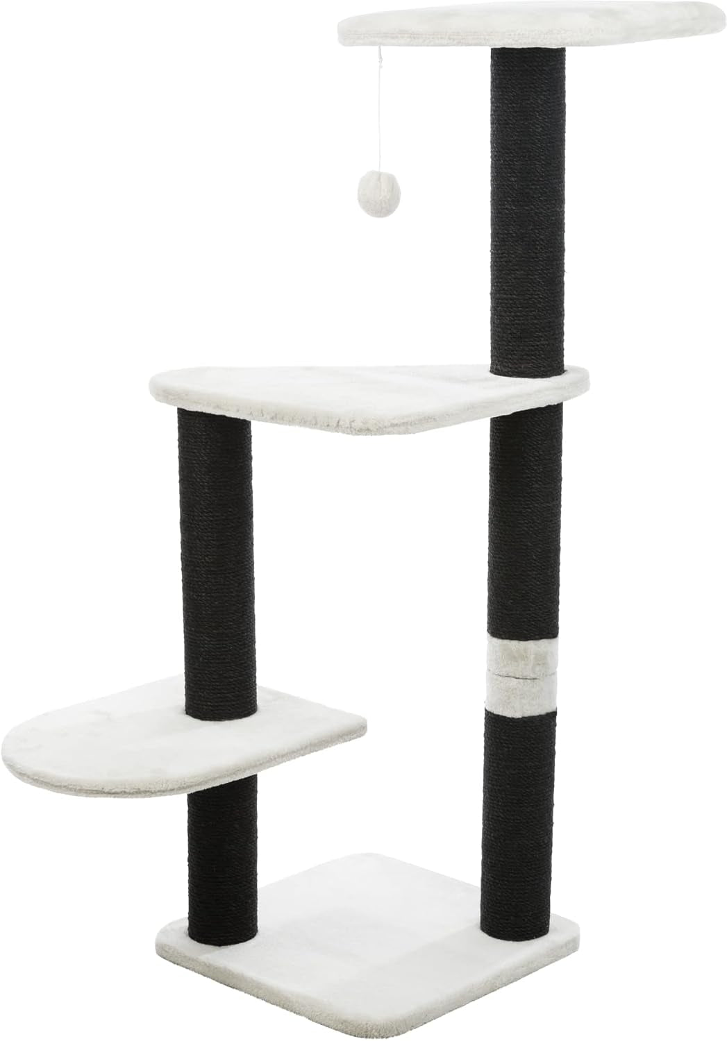 trixie-altea-cat-tree-tall-scratching-posts-3-elevated-platforms-dangling-cat-toy-cat-playground-platinum-gray