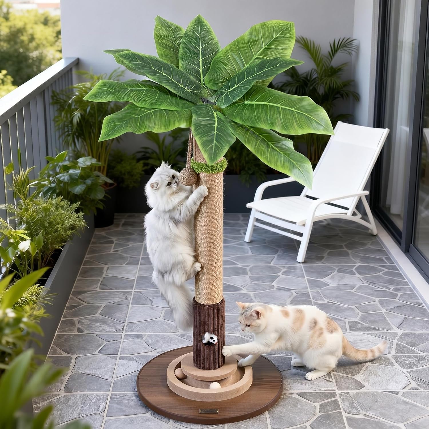 woochpet-tall-cat-scratching-post-cat-toys-cat-scratcher-tree-for-large-cat-heavy-duty-protect-sofa-modern-boho-cat-ball-track-cat-tree-for-indoor-cats