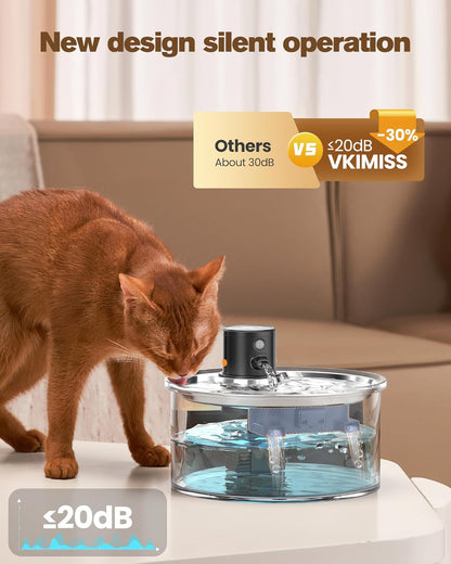 Wireless Cat Water Fountain Cordless: 108Oz Battery Operated Cat Fountain | 3.2L Automatic Pet Water Dispenser Rechargeable Drinking Fountains for Cats Indoor with Motion Sensor Multiple Cats and Dogs6