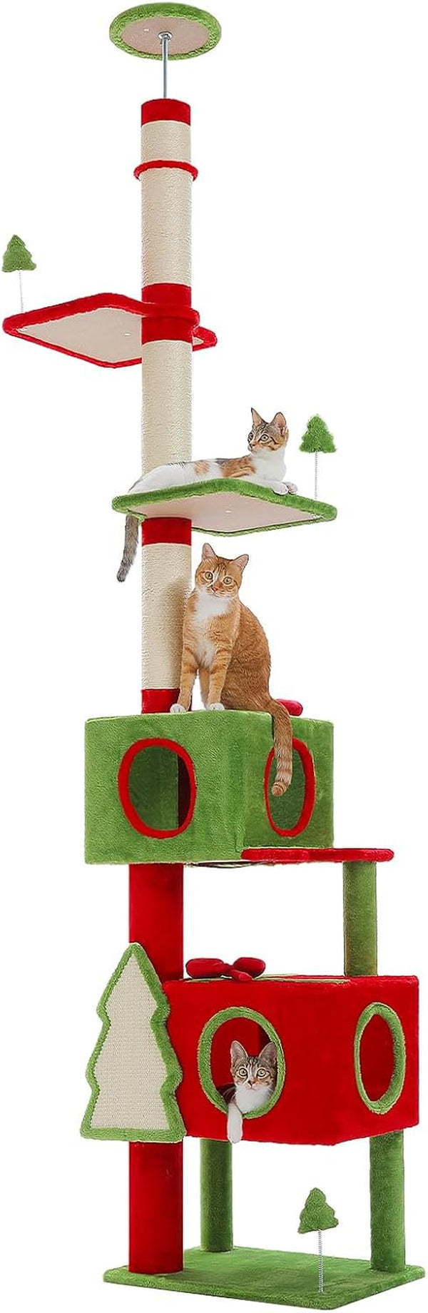 PETEPELA Cat Tree for Indoor Cats, 34.6" Small Cat Tower with Scratching Posts, 2 Condos, Scratching Ramp & Dangling Toys, Cat Play House for Kittens and Small Cats | Compact Tower with Thick Sisal Posts, 2 Condos, Dangling Toys & a Cozy Top Bed—For Kittens & Small Cats11