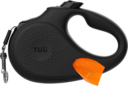 TUG Oval 360° Tangle-Free Retractable Dog Leash with Integrated Waste Bag Dispenser (Small, Cream)10