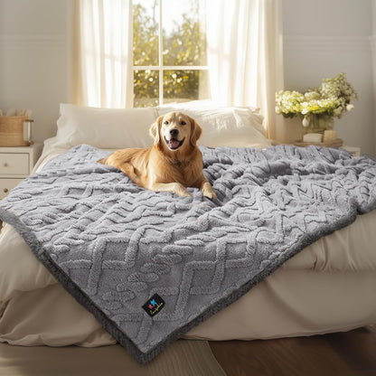 Luciphia Waterproof Pet Blanket, Liquid Pee Proof Dog Blankets for Sofa Bed Couch, Reversible Sherpa Fleece Furniture Protector Cover for Small Medium Large Dogs Cats,Khaki Small（40" X 28"）16
