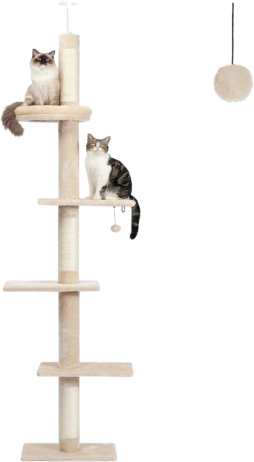 petepela-cat-tree-for-indoor-cats-34-6-small-cat-tower-with-scratching-posts-2-condos-scratching-ramp-dangling-toys-cat-play-house-for-kittens-and-small-cats-compact-tower-with-thick-sisal-posts-2-condos-dangling-toys-a-cozy-top-bed-for-kittens-small-cats
