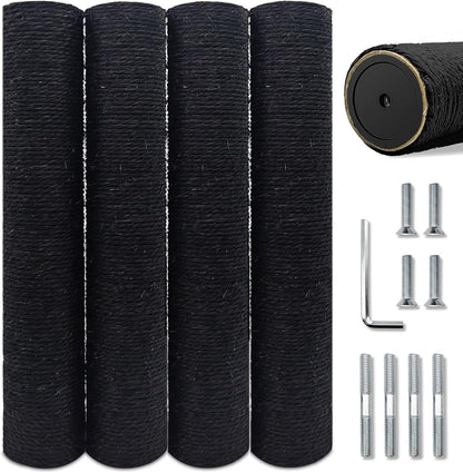 Cat Scratching Post Replacement Pole, 2 PCS 15.7In Cat Tree Replacement Post, Natural Sisal Cat Tree Replacement Parts with M8 Screws, Cat Scratch Post for Refurbishment (15.7In/40Cm)17