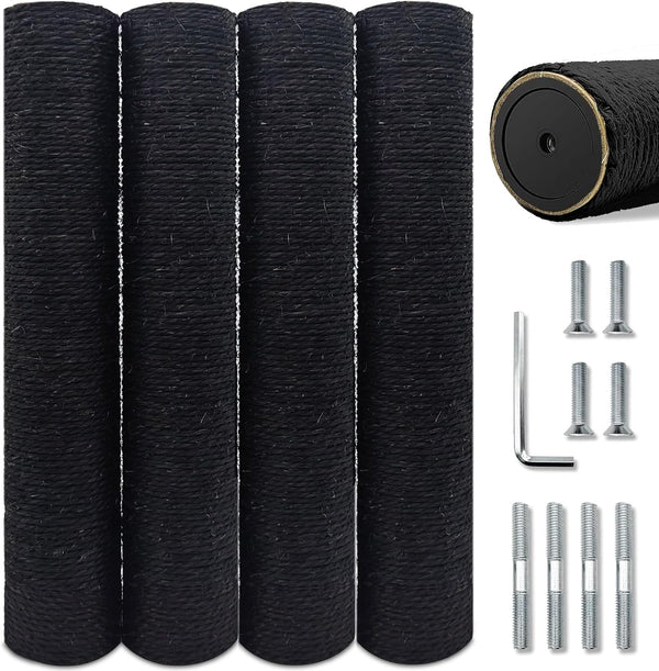 Cat Scratching Post Replacement Pole, 2 PCS 15.7In Cat Tree Replacement Post, Natural Sisal Cat Tree Replacement Parts with M8 Screws, Cat Scratch Post for Refurbishment (15.7In/40Cm)17