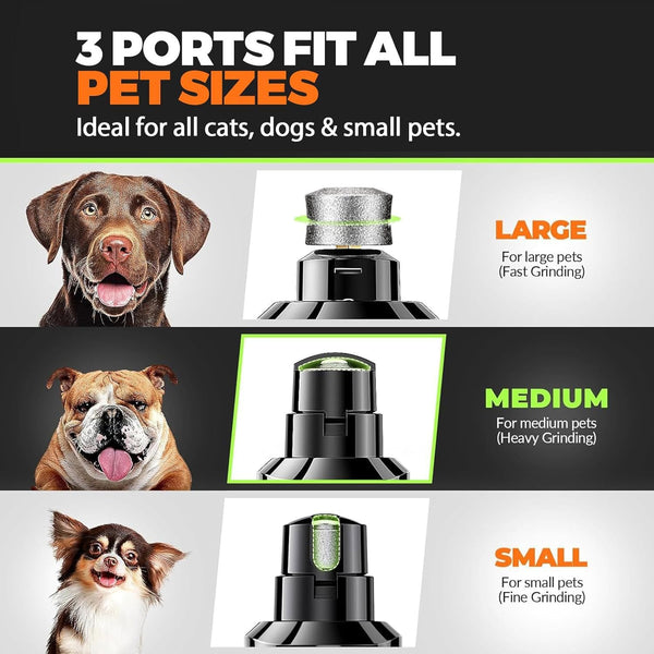 Whisper Quiet Dog Nail Grinder Safe & Stress-Free for Sensitive Dogs Cats | 4 LED Lights,3 Grinding Bits, 3-Speed, Pet Nail Trimmers, Rechargeable Painless Grooming Kit for All Breeds & Sizes6