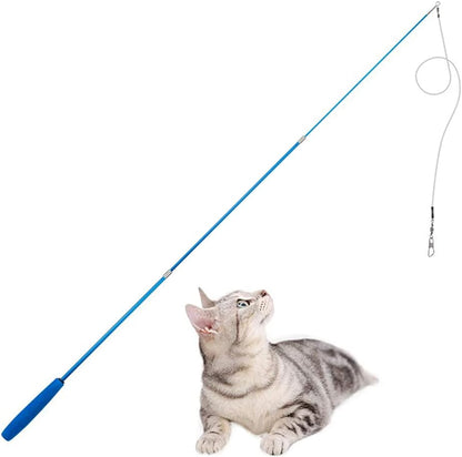 Retractable Cat Wand - Interactive 3-Section Teaser Toy, Fishing Pole Exerciser for Cats and Kittens (Replacement Not Included)1