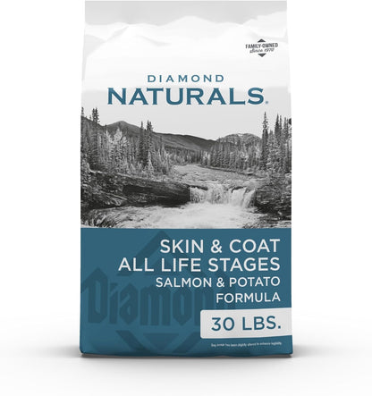 Diamond Naturals Skin & Coat Puppy, Adult & Senior Dry Dog Food Salmon 30Lb | Real Salmon & Potato | Omega Fatty Acids Help Support Healthy Skin & Shiny Coat | Guaranteed Probiotics & Superfoods1