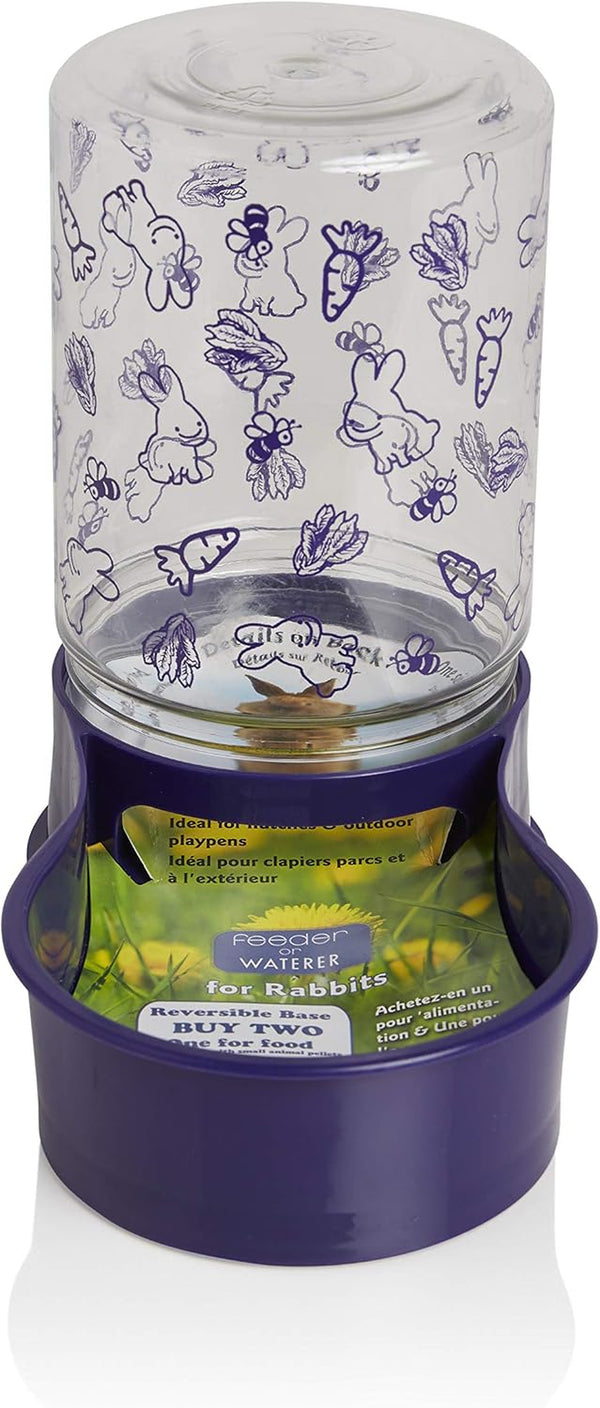 Lixit Reversible Waterer/Feeder for Rabbits and Other Small Animals. (Pack of 1),Purple3