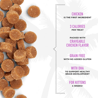 Tiki Cat Baby Soft & Chewy, Chicken Flavored, Low-Calorie, Mini Treats for Kittens 6 Weeks+, 2 Oz. Pouch (Pack of 2)7