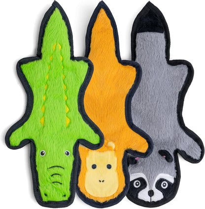 SHARLOVY No Stuffing Dog Toys Crinkle Squeaky, Long Lasting Chews for Aggressive, Durable Plush Dog Puppy Chew Toys for Teething, with 6 Tough Layers for Small Medium Large Breed-5Pack,Large7