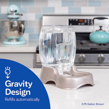 Petmate Pet Cafe Cat and Dog Gravity Water Dispenser - Water Bowl for Cats and Dogs, USA Made, 0.75 GAL, Pearl Gray2