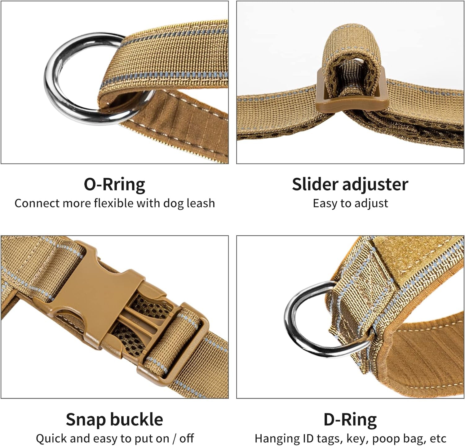annchwool-no-pull-dog-harness-with-soft-padded-handle-reflective-strip-escape-proof-and-quick-fit-to-adjust-dog-harness-easy-for-training-walking-for-small-medium-and-large-dogsbrown-l