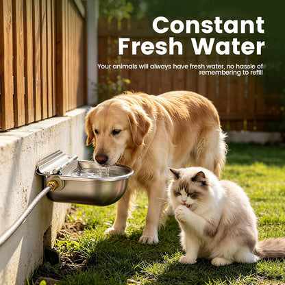 Metal Automatic Dog Water Bowl Dispenser, Outdoor Heavy Duty Stainless Steel Dog Waterer, Auto Self Filling Animal Water Feeder for Dogs Cats with Float and Drain Plug7