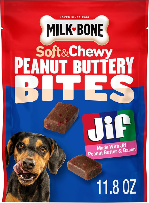 Milk-Bone Soft & Chewy Peanut Buttery Bites, 11.8 Oz. Bag | Soft Dog Treats with Jif Peanut Butter19