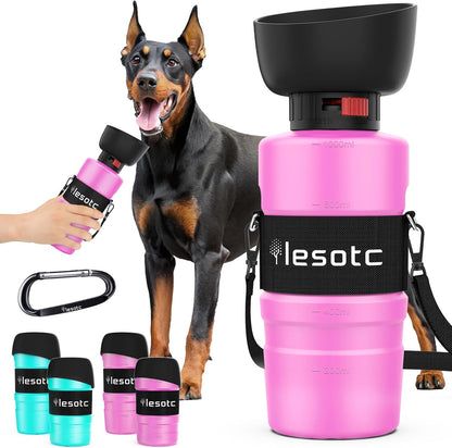 Lesotc Dog Water Bottle, Portable Water Dispenser with Travel Water Bowl, Leak Proof Pet Travel Squeeze Bottle, Puppy Essentials Dog Stuff Accessories for Outdoor Walking, Hiking, Camping15