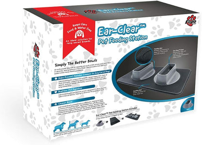 Ear Clear Dog Bowl and Mat Set, No Spill Food and Water Bowls with Mat, Perfect Feeding Tray Set for Long Eared Dog or Breeds, No Mess Dog Bowl 36 Oz Feeder Bowl Set, Hounds, Cocker Spaniels, Setters6