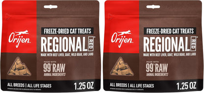 ORIJEN Freeze Dried Cat Treats Regional Red, 1.25Oz Bag | 99% Animal Ingredients, Freeze Dried, Grain Free, High Protein, 1 Calorie Each, Ideal for Training, Nutrients Locked In7
