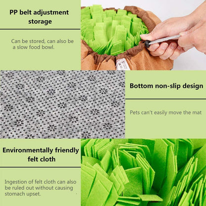 AWOOF Pet Snuffle Mat for Dogs, Interactive Feed Game for Boredom, Encourages Natural Foraging Skills for Cats Dogs Bowl Travel Use, Dog Treat Dispenser Indoor Outdoor Stress Relief5