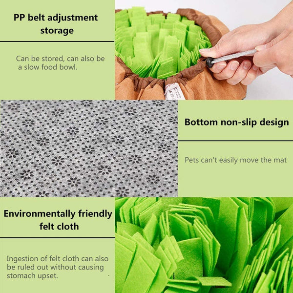 AWOOF Pet Snuffle Mat for Dogs, Interactive Feed Game for Boredom, Encourages Natural Foraging Skills for Cats Dogs Bowl Travel Use, Dog Treat Dispenser Indoor Outdoor Stress Relief5