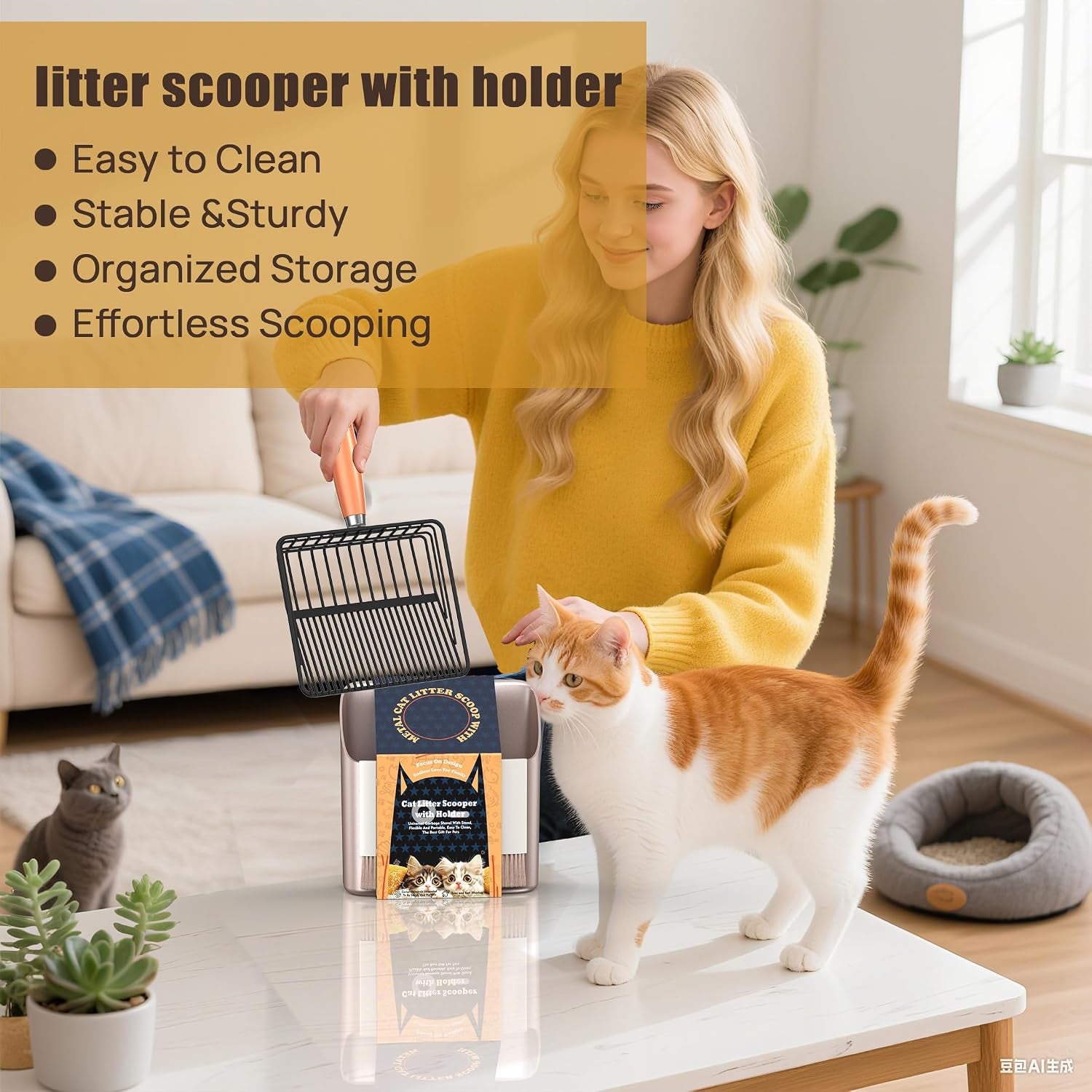 heavy-duty-metal-cat-litter-scoop-with-holder-broom-and-dustpan-set-quick-sifting-mesh-for-clump-free-cleaning-compatible-with-most-litter-types