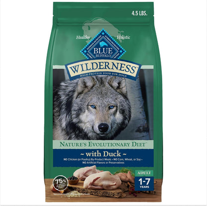 Blue Buffalo Wilderness Chicken Adult Dry Dog Food with Wholesome Grains + Antioxidant-Rich Fruits & Veggies, 39G Protein, Vibrant Energy for an Active Life, Made with Natural Ingredients, 28 Lbs.19