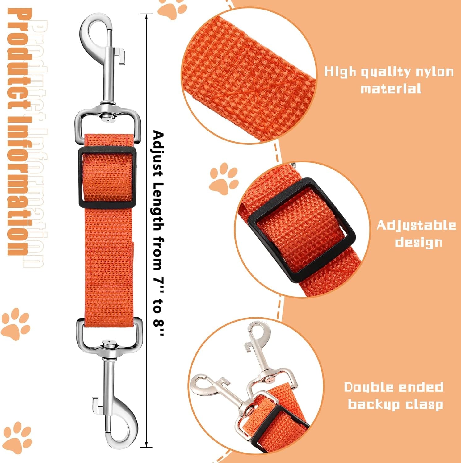 saintrygo-8-pieces-dog-collar-clip-prong-collar-safety-clip-adjustable-nylon-backup-harness-connector-double-ended-backup-clasp-for-dog-harness-petcute-colors