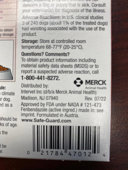 Thepetstop Canine Dewormer 3 Dose X 1 Gram6