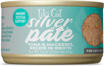 Tiki Cat Silver Paté Wet Cat Food, Variety Pack, 2.4 Oz. Can (12 Count)10