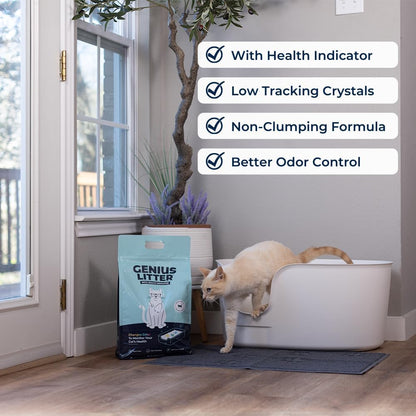 Genius Litter Health Monitoring Cat Litter, Featured on Shark Tank, Lightweight Crystal Silica Gel, Non Clumping, Dust Free, Low Tracking, Odor Control for Indoor Cats and Kittens, 6 Lb Bag2