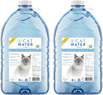 CATWATER by VETWATER | Ph-Balanced and Mineral-Free Cat Water | Clinically Proven Urinary Formula | Helps Prevent Cat Urinary Issues, FLUTD | 135.2 Oz, 2-Pk, Clear (CW60101-2)1