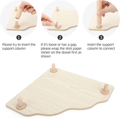 Niteangel Hamster Play Wooden Platform: Triangle - 9" L X 9" W - 6.3" H | Can Maximizes Cage Space & Enriches Pet Environment for Dwarf Syrian Hamsters Gerbils Mice Degus or Other Small Pets3