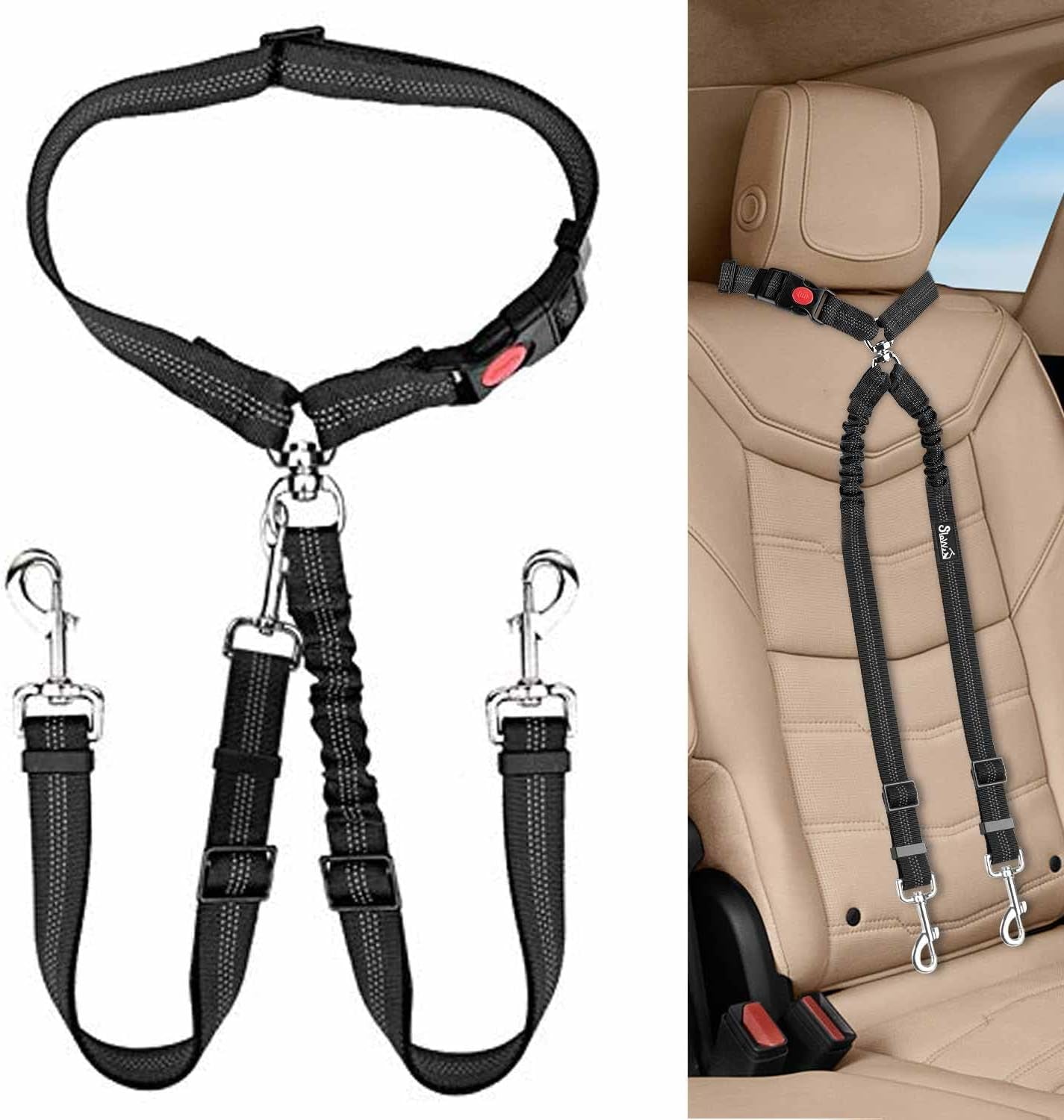 lukovee-double-dog-seat-belt-dual-pet-car-headrest-restraint-safety-seatbelt-no-tangle-dog-leash-duty-adjust-elastic-bungee-puppy-lead-splitter-connect-harness-in-vehicle-travel-for-2-dogs-black