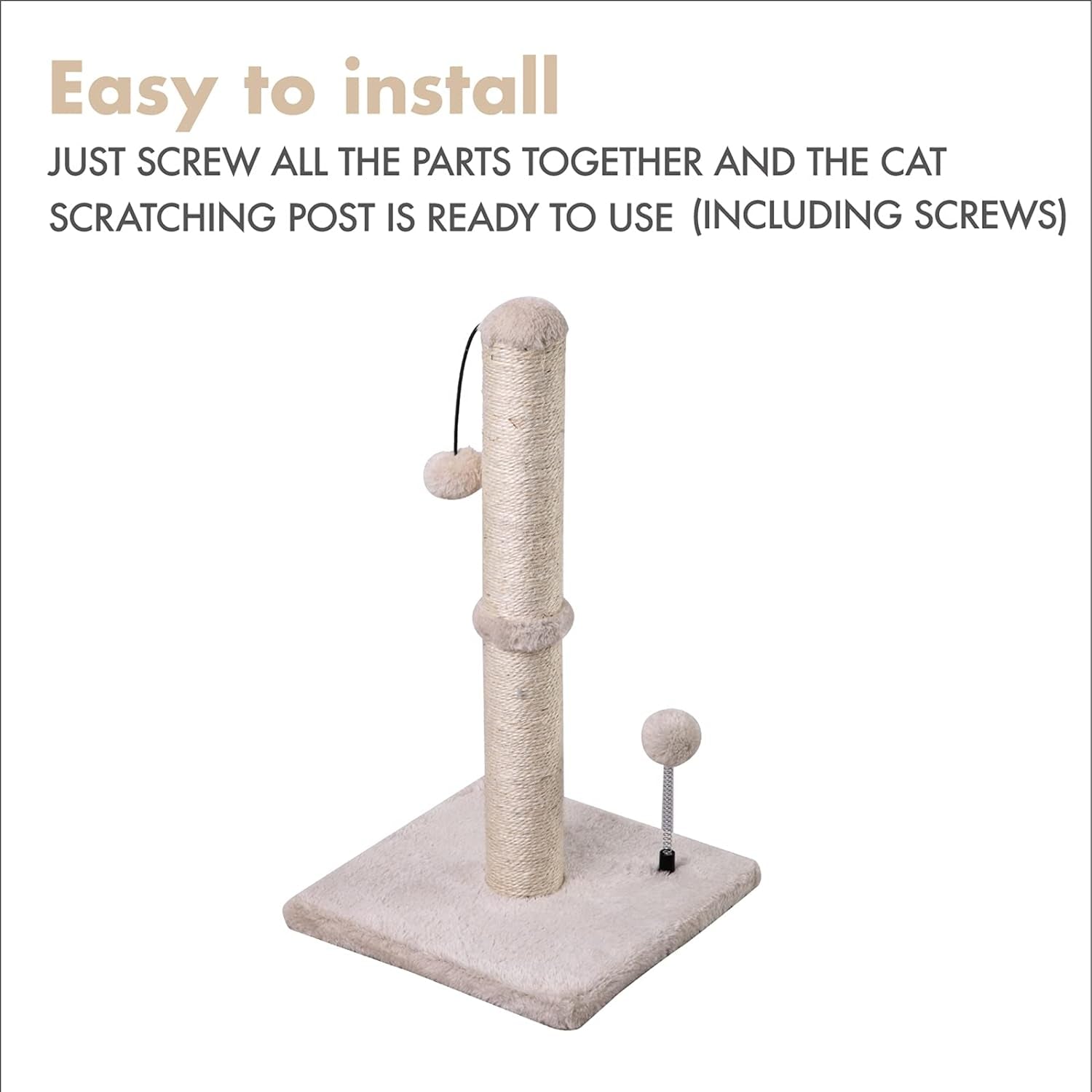 mecool-cat-scratching-post-premium-basics-kitten-scratcher-sisal-scratch-posts-with-hanging-ball-22in-for-kittens-or-smaller-cats-22-inches-for-kitten-beige